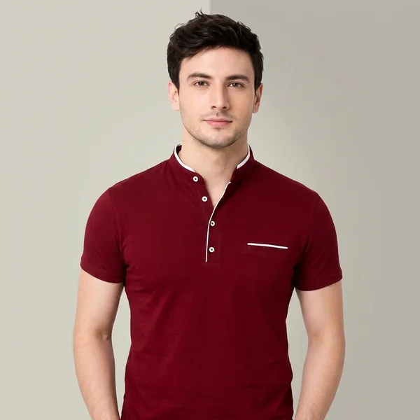 Lets_Shine_Men_Solid_Mandarin_Collar_T_Shirt_Pack_Of_3_Half_Sleeve_Stylish_Casual_Slim_Fit_T_Shirts_For_Men_Colour_Navyblue_Mroon_White