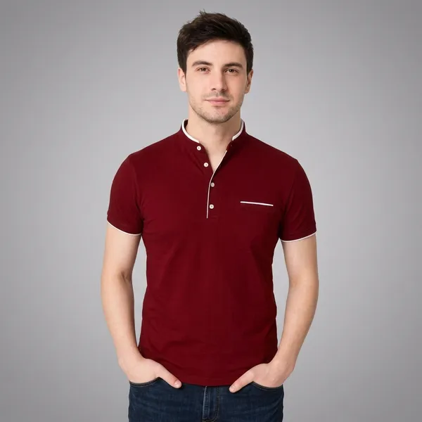 Men_Solid_Mandarin_Collar_T_Shirt_Pack_Of_3_Half_Sleeve_Stylish_Casual_Slim_Fit_T_Shirts_For_Men_Colour_Olive_Mroon_Navyblue