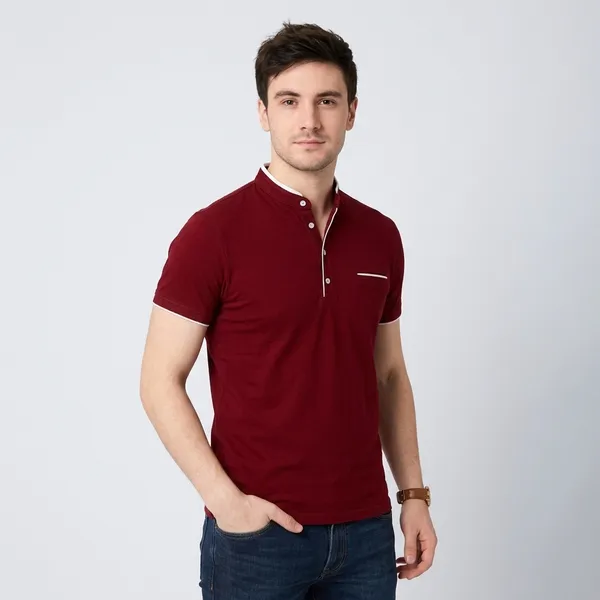Men_Solid_Mandarin_Collar_T_Shirt_Pack_Of_3_Half_Sleeve_Stylish_Casual_Slim_Fit_T_Shirts_For_Men_Colour_Olive_Mroon_Navyblue