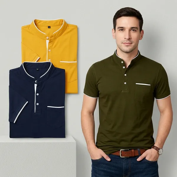 Olive_Navy_Blue_And_Yellow_Cotton_Slim_Fit_T_Shirt_For_Men_Pack_Of_3