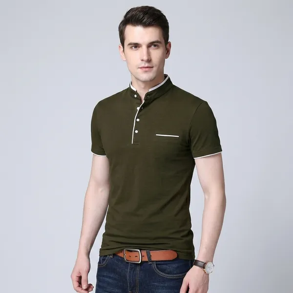Lets_Shine_And_Handsome_Mandarin_Collar_Half_Sleeve_T_Shirt_For_Men_Used_For_Regular_Formal_Casual_Partywear_With_Combo_Pack_Of_3_Colour_Mroon_Olive_Seagreen