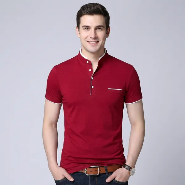 Lets_Shine_And_Handsome_Mandarin_Collar_Half_Sleeve_T_Shirt_For_Men_Used_For_Regular_Formal_Casual_Partywear_With_Combo_Pack_Of_3_Colour_Red_Yellow_Navyblue