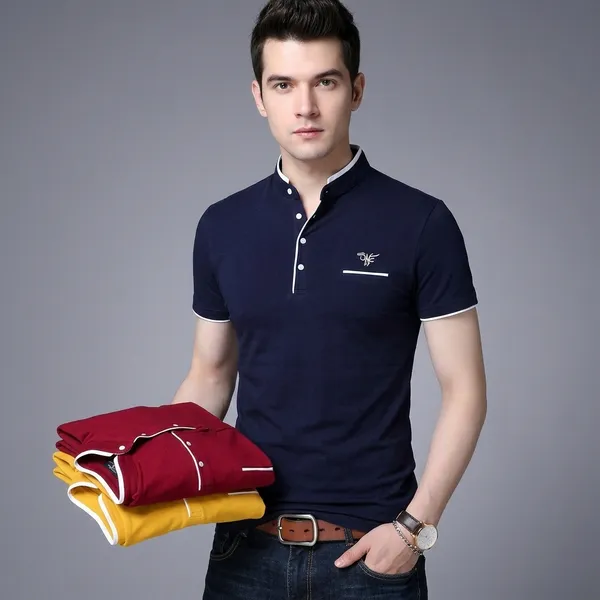 Lets_Shine_And_Handsome_Mandarin_Collar_Half_Sleeve_T_Shirt_For_Men_Used_For_Regular_Formal_Casual_Partywear_With_Combo_Pack_Of_3_Colour_Red_Yellow_Navyblue
