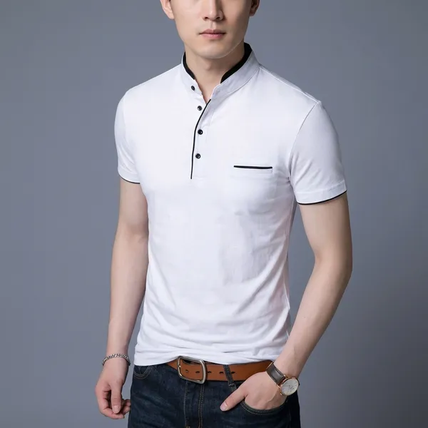 Lets_Shine_Stylish_And_Handsome_Mandarin_Collar_Half_Sleeve_T_Shirt_For_Men_Combo_Pack_Of_3_Colour_White_Mroon_Red
