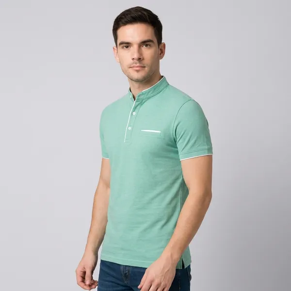 White_Seagreen_Black_Cotton_Slim_Fit_Mandarin_Collar_T_Shirt_For_Men_Pack_Of_3