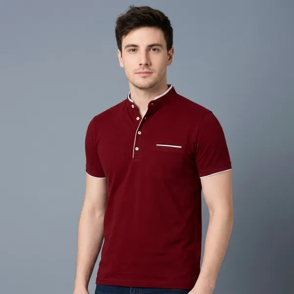 Lets_Shine_Men_Solid_Mandarin_Collar_T_Shirt_Pack_Of_3_Half_Sleeve_Stylish_Casual_Slim_Fit_T_Shirts_For_Men_Colour_Black_Mroon_Seagreen