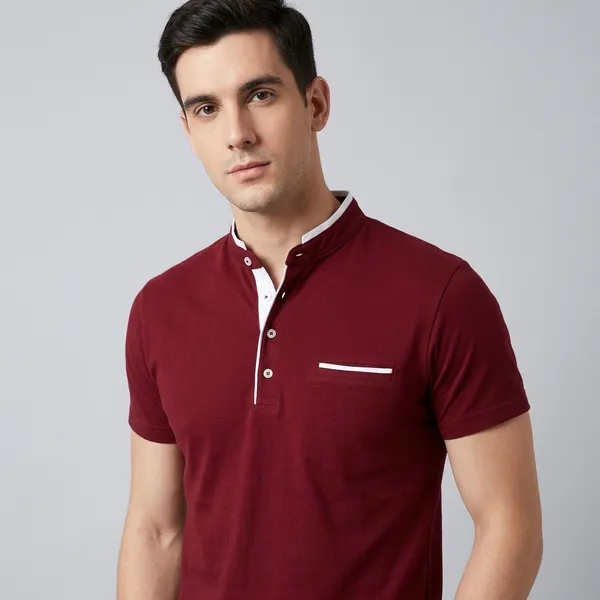 Lets_Shine_Men_Solid_Mandarin_Collar_T_Shirt_Pack_Of_3_Half_Sleeve_Stylish_Casual_Slim_Fit_T_Shirts_For_Men_Colour_Black_Mroon_Seagreen