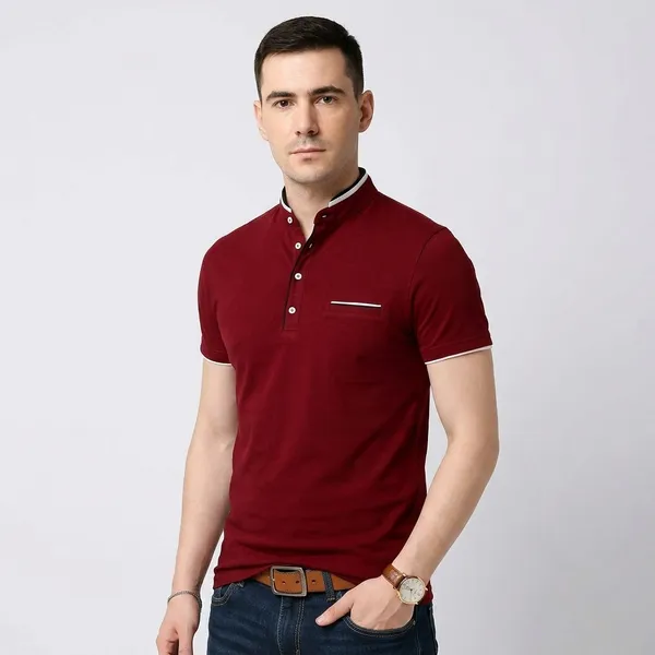 Lets_Shine_Men_Solid_Mandarin_Collar_T_Shirt_Pack_Of_3_Half_Sleeve_Stylish_Casual_Slim_Fit_T_Shirts_For_Men_Colour_Black_White_Mroon