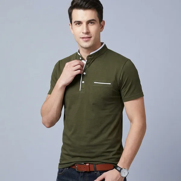 Lets_Shine_Smart_T_Shirts_Of_5_Piece_Combo_Made_Up_Of_Pure_Cotton_Regular_Casual_Formal_Partywear_Black_White_Red_Olive_Blue_Color