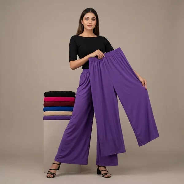 Lets_Shine_Pack_Of_6_Stylish_Palazzo_For_Women_Girls_Colour_Black_Pink_Mroon_Blue_Beige_Purple