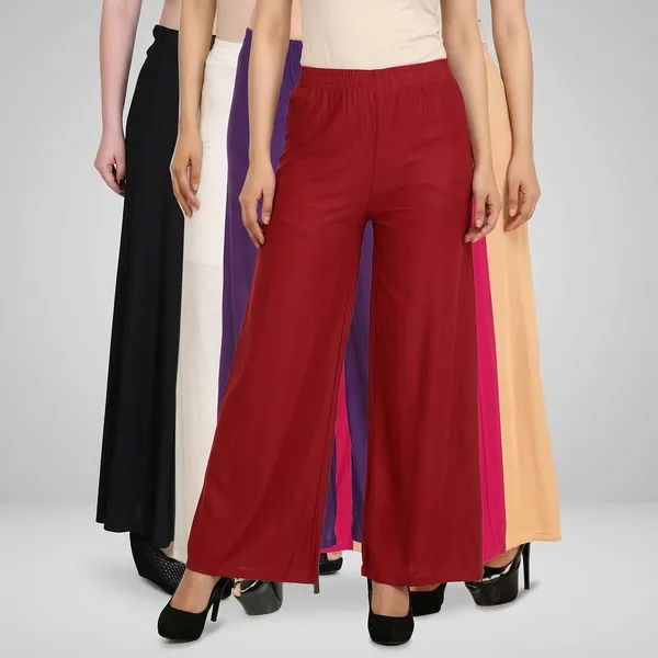 Lets_Shine_Stylish_Palazzos_Pack_Of_6s_Of_Black_White_Purple_Maroon_Pink_Beige