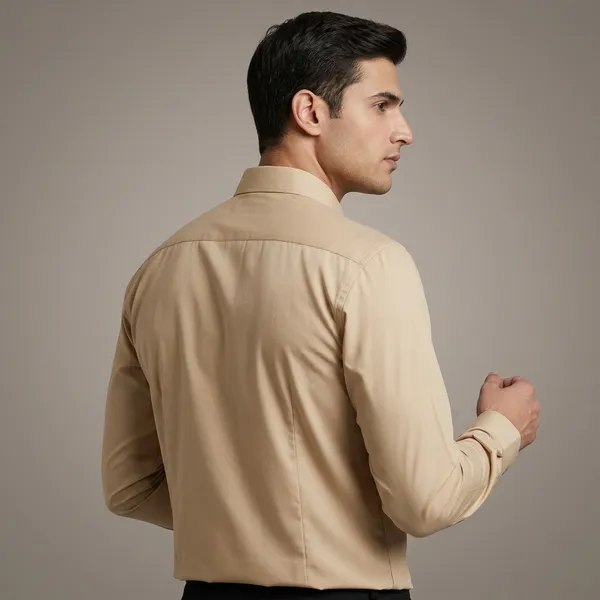 Lets_Shine_Cotton_Solid_Shirt_For_Man_Beige