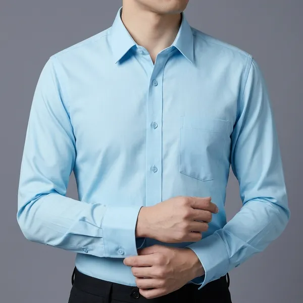 Blue_Cotton_Solid_Shirt_For_Men