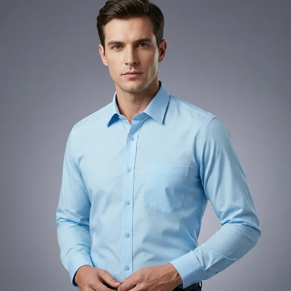 Blue_Cotton_Solid_Shirt_For_Men