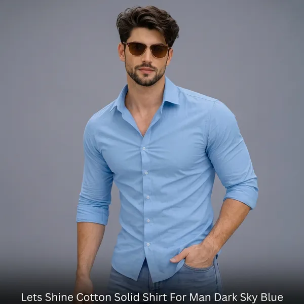 Lets_Shine_Cotton_Solid_Shirt_For_Man_Dark_Sky_Blue