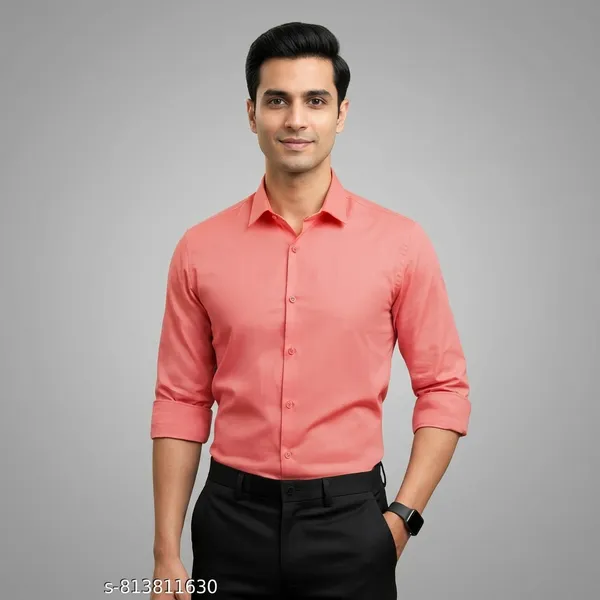 Men_Solid_Casual_Shirt_Full_Sleeve_Regular_Fit_Shirt_For_Men_Coral