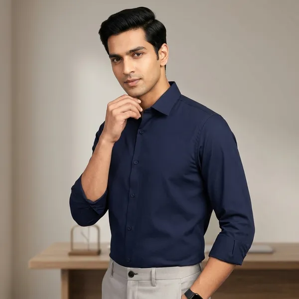 Navy_Blue_Cotton_Regular_Fit_Full_Sleeve_Shirt_For_Men
