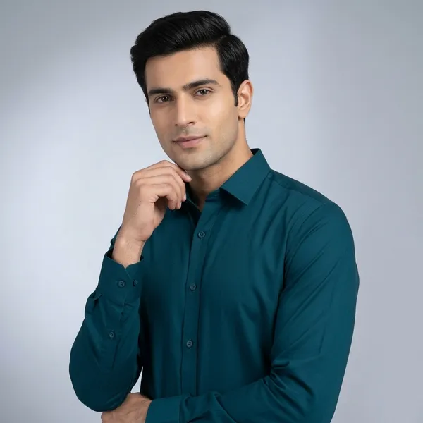 Teal_Cotton_Solid_Regular_Fit_Shirt_For_Men