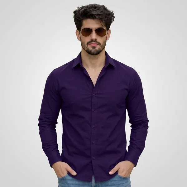 Lets_Shine_Cotton_Solid_Shirt_For_Man_Violet