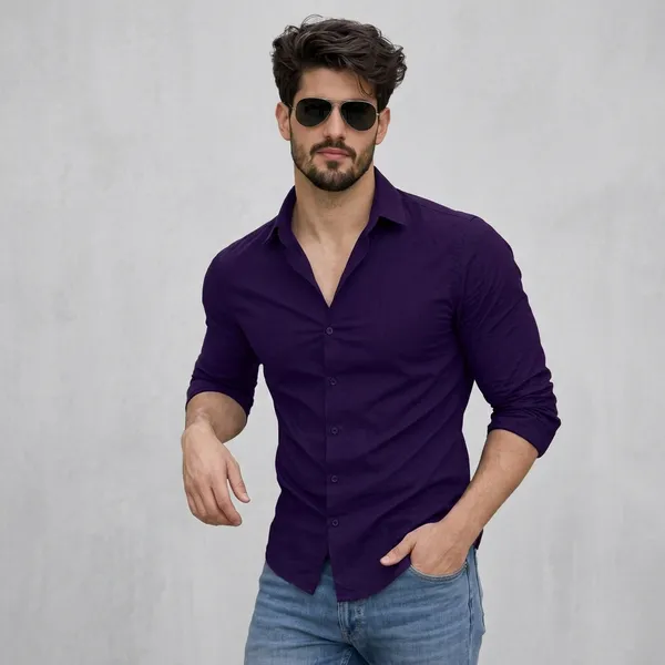 Lets_Shine_Cotton_Solid_Shirt_For_Man_Violet