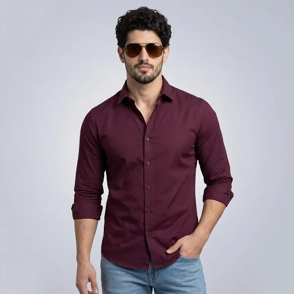 Lets_Shine_Cotton_Solid_Shirt_For_Man_Wine