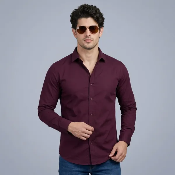 Lets_Shine_Cotton_Solid_Shirt_For_Man_Wine