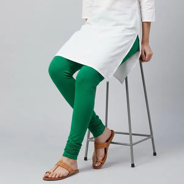 Lets_Shine_Churidar_Cotton_Leggings_Combo_Of_6_For_Women_And_Girls_Of_Beige_Baby_Pink_Orange_Green_Pink_Yellow