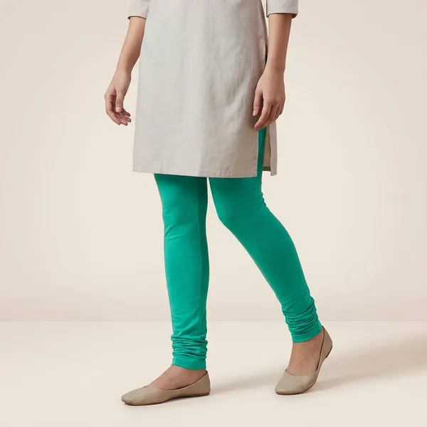 Lets_Shine_Churidar_Cotton_Leggings_Combo_Of_6_For_Women_And_Girls_Of_Black_White_Green_Sea_Green_Blue_Orange