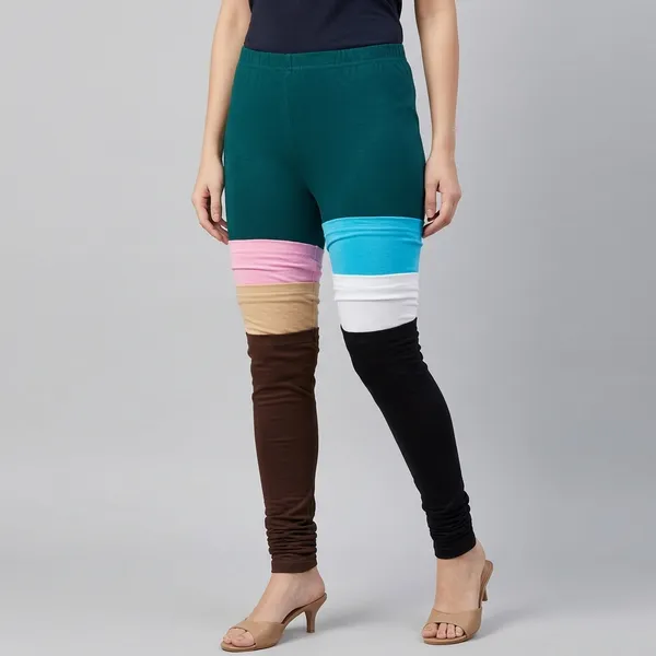 Lets_Shine_Churidar_Cotton_Leggings_Combo_Of_6_For_Women_And_Girls_Of_Black_White_Sky_Blue_Brown_Beige_Baby_Pink