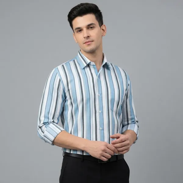 Blue_Cotton_Vertical_Striped_Regular_Fit_Full_Sleeve_Shirt_For_Men