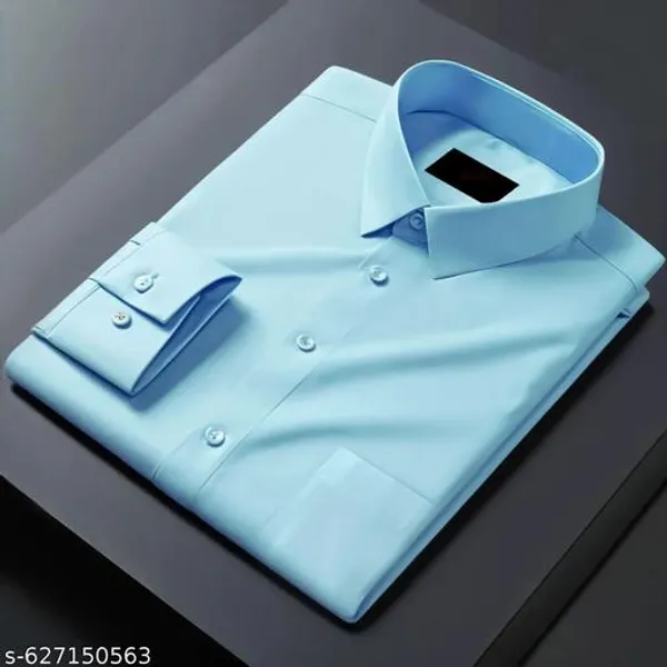 Blue_Cotton_Solid_Shirt_For_Men