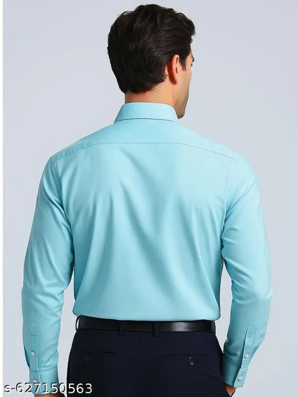 Blue_Cotton_Solid_Shirt_For_Men