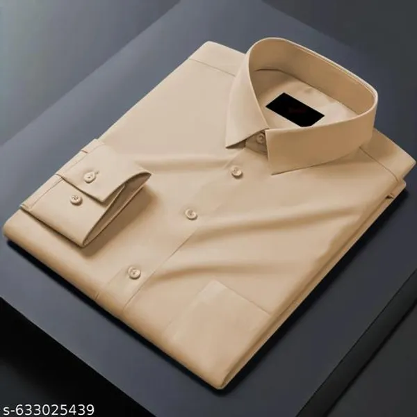Lets_Shine_Cotton_Solid_Shirt_For_Man_Beige
