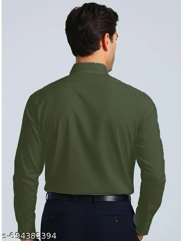 Lets_Shine_Cotton_Solid_Shirt_For_Man_Olive
