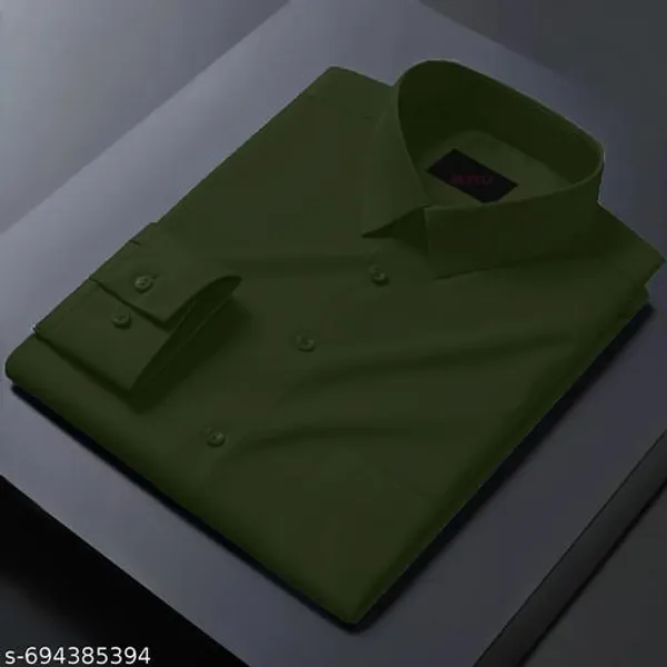 Lets_Shine_Cotton_Solid_Shirt_For_Man_Olive