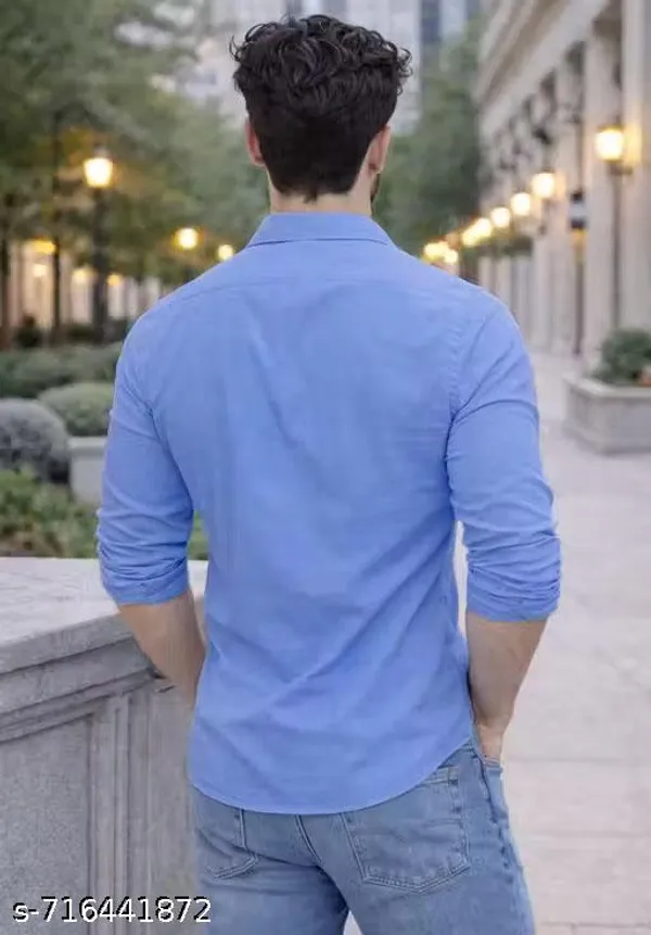 Lets_Shine_Cotton_Solid_Shirt_For_Man_Dark_Sky_Blue