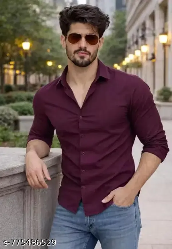 Lets_Shine_Cotton_Solid_Shirt_For_Man_Wine