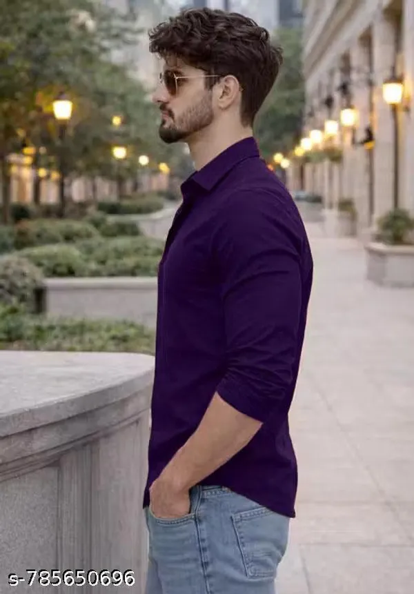 Lets_Shine_Cotton_Solid_Shirt_For_Man_Violet