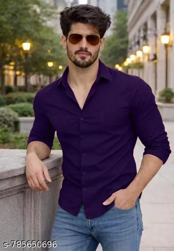 Lets_Shine_Cotton_Solid_Shirt_For_Man_Violet