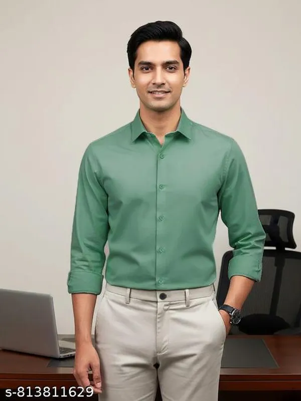 Seagreen_Cotton_Regular_Fit_Full_Sleeve_Casual_Shirt_For_Men