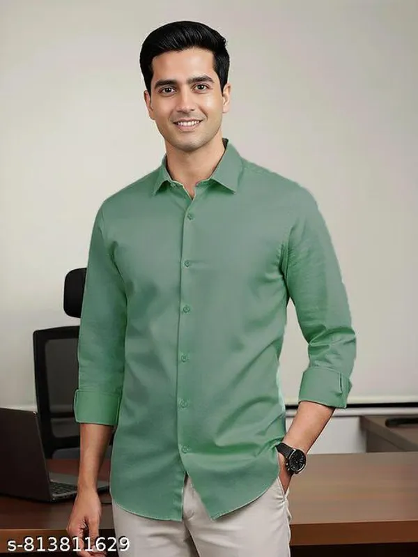 Seagreen_Cotton_Regular_Fit_Full_Sleeve_Casual_Shirt_For_Men
