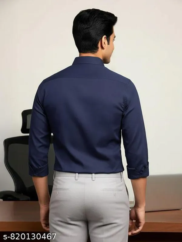 Navy_Blue_Cotton_Regular_Fit_Full_Sleeve_Shirt_For_Men
