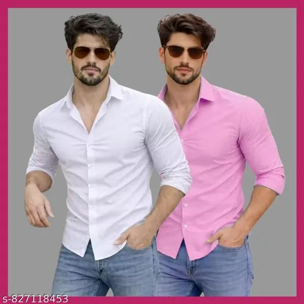 Men_Solid_Casual_Shirt_Pack_Of_2_Full_Sleeve_Regular_Fit_Shirt_For_Men_White_Pink