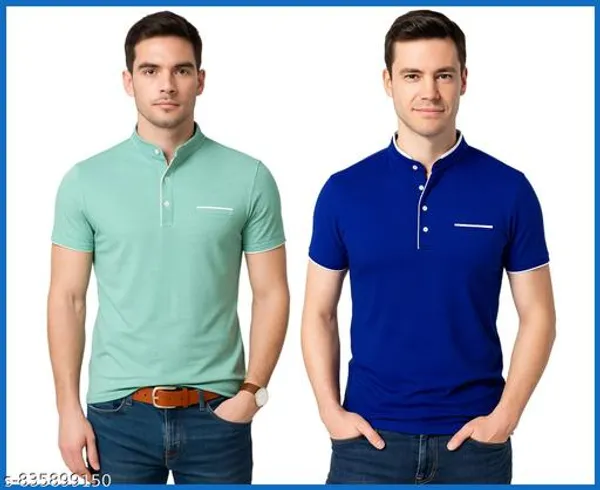 Royal_Blue_And_Sea_Green_Cotton_T-Shirt_Combo_For_Men_(Pack_Of_2)