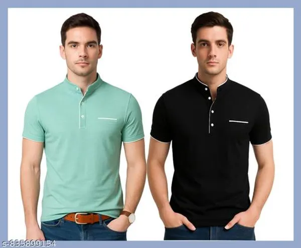 Black_And_Sea_Green_Cotton_T-Shirt_Combo_For_Men_(Pack_Of_2)