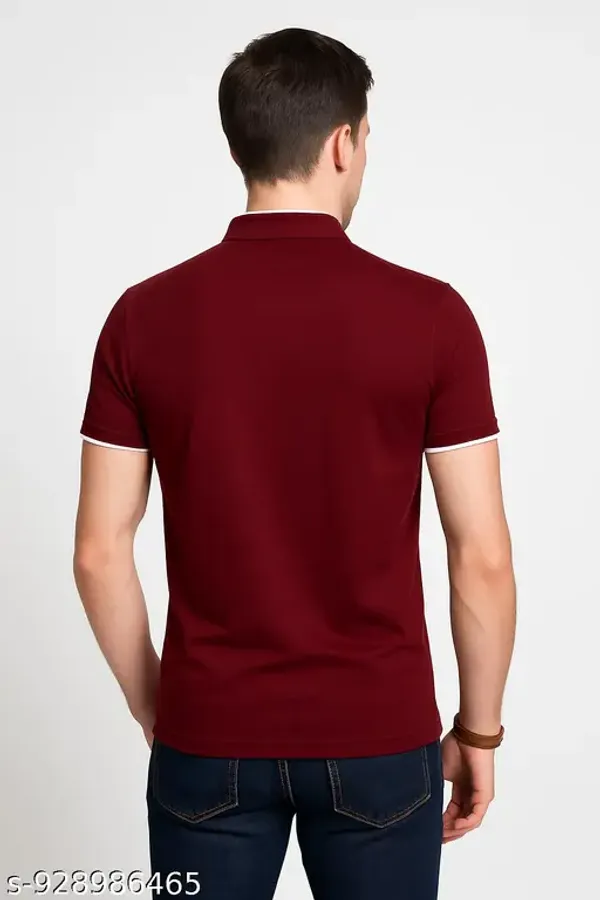 Men_Solid_Mandarin_Collar_T_Shirt_Pack_Of_2_Half_Sleeve_Stylish_Casual_Slim_Fit_T_Shirts_For_Men_Colour_Mroon_Navyblue