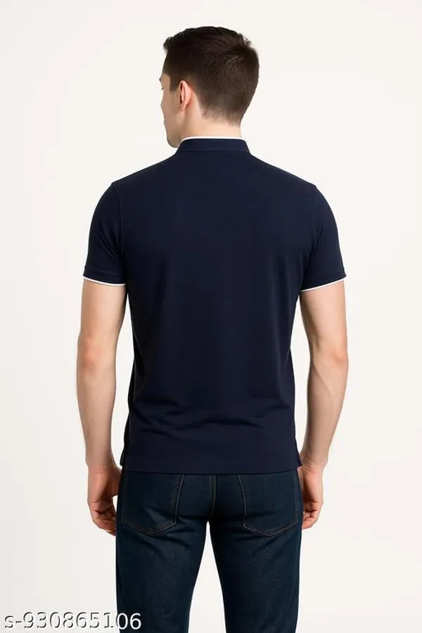 Men_Solid_Mandarin_Collar_T_Shirt_Pack_Of_2_Half_Sleeve_Stylish_Casual_Slim_Fit_T_Shirts_For_Men_Colour_Navyblue_Grey