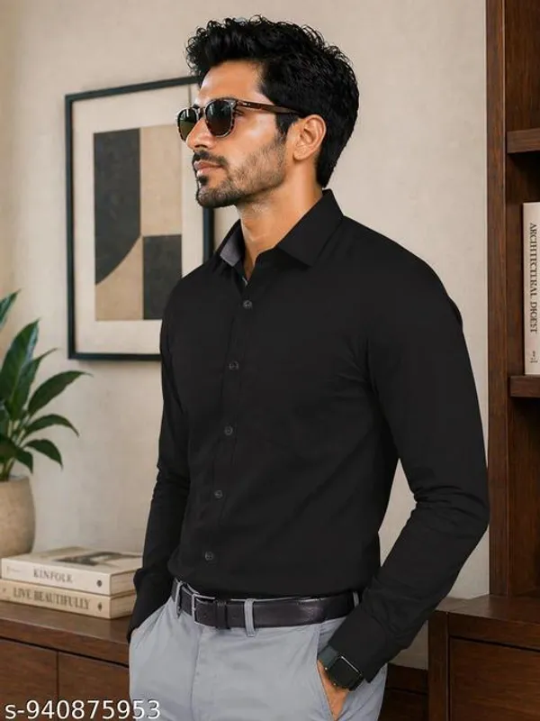 Lets_Shine_Men_Solid_Black_Formal_Shirt_Full_Sleeve_Stylish_Casual_Office_Wear_Shirt_For_Men