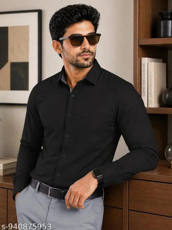 Lets_Shine_Men_Solid_Black_Formal_Shirt_Full_Sleeve_Stylish_Casual_Office_Wear_Shirt_For_Men