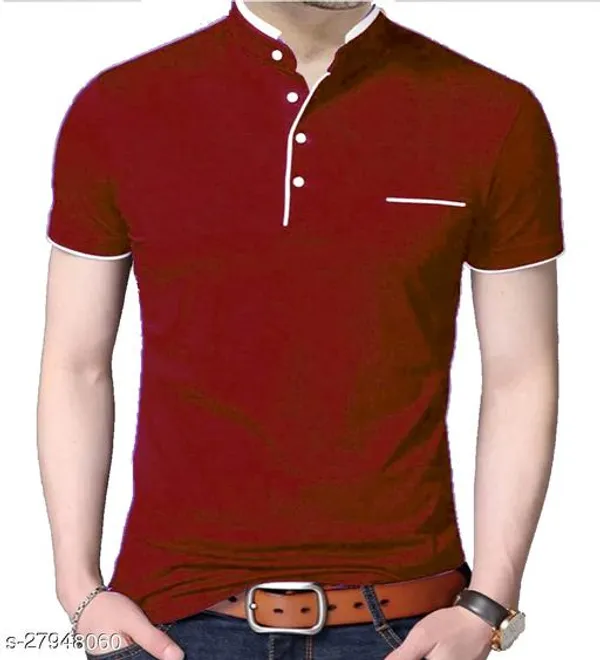 Red_And_Black_Cotton_Solid_Half_Sleeve_T_Shirt_For_Men_Pack_Of_2